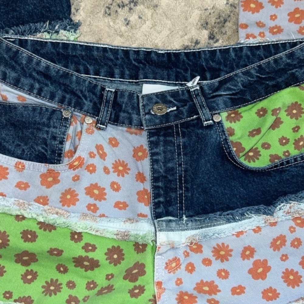 The Ragged Priest High Rise Floral Patchwork Jeans - Picture 2 of 5